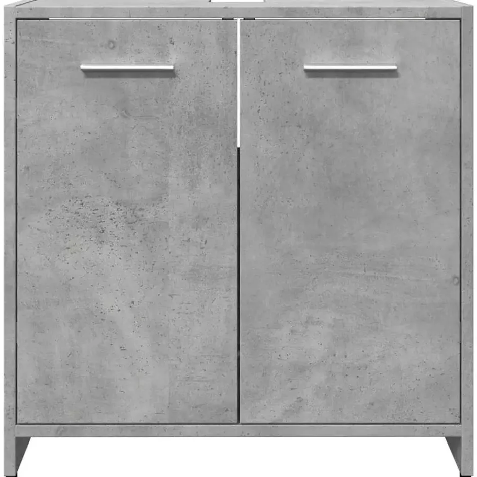 vidaXL - 2-deurs Wastafelonderkast - Betongrijs - Bewerkt hout - 60x33x60 cm