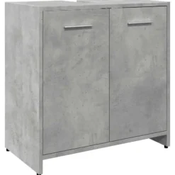vidaXL - 2-deurs Wastafelonderkast - Betongrijs - Bewerkt hout - 60x33x60 cm