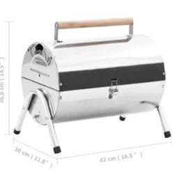 vidaXL - Draagbare Grill - Zilver - Roestvrij staal