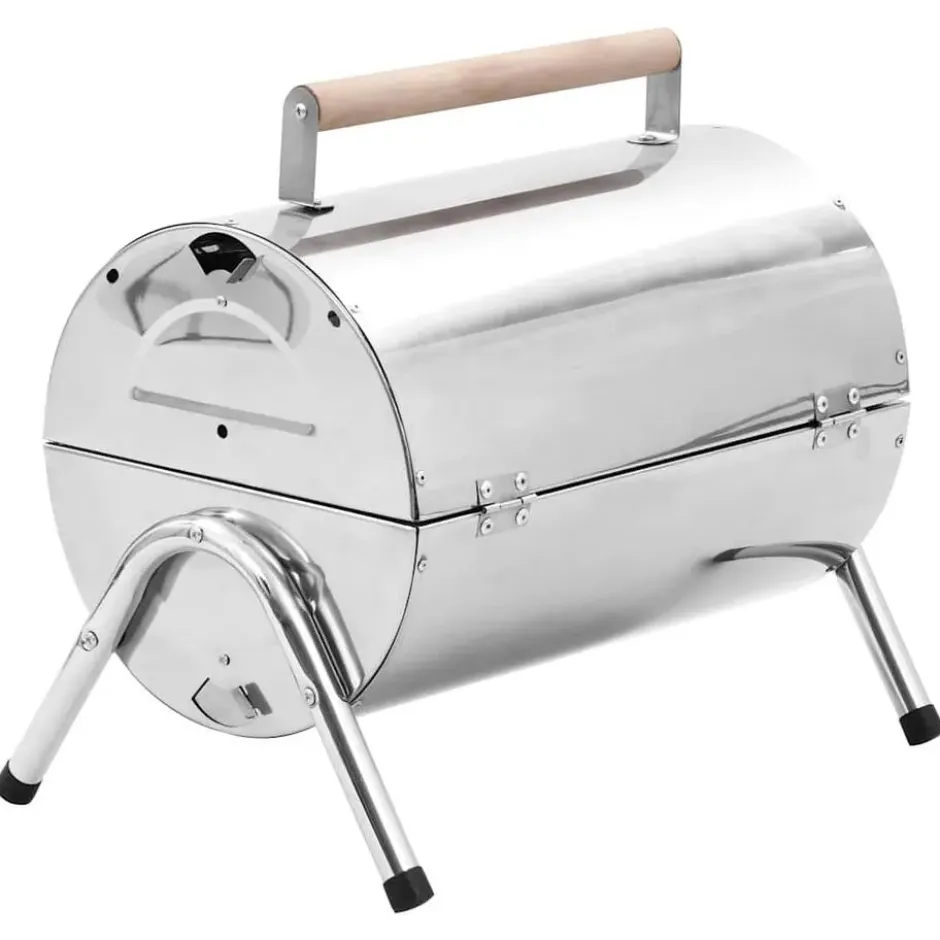 vidaXL - Draagbare Grill - Zilver - Roestvrij staal