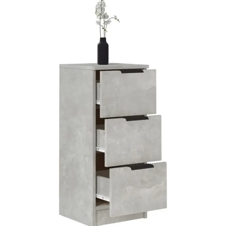 vidaXL - Dressoir - Grijs - Bewerkt hout - 2 stuks