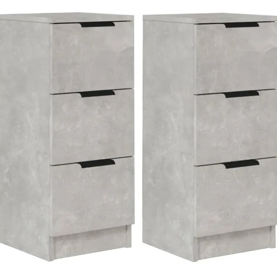 vidaXL - Dressoir - Grijs - Bewerkt hout - 2 stuks