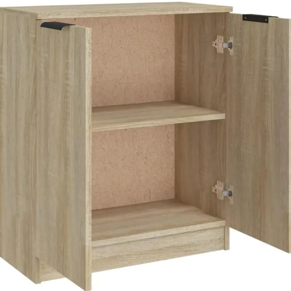 vidaXL - Dressoir met 2 deuren - Sonoma eiken - Bewerkt hout - 60x30x70 cm