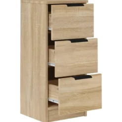 vidaXL - Dressoir met 3 lades - Sonoma eiken - Bewerkt hout - 30x30x70 cm