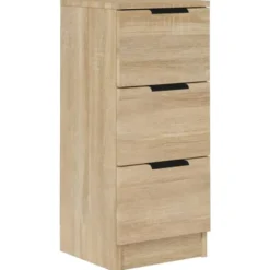 vidaXL - Dressoir met 3 lades - Sonoma eiken - Bewerkt hout - 30x30x70 cm