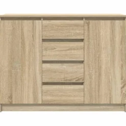 vidaXL - Dressoir met lades 100,5x35x76 cm spaanplaat sonoma eikenkleurig
