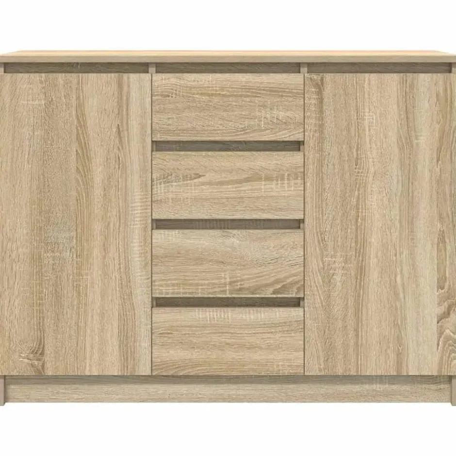vidaXL - Dressoir met lades 100,5x35x76 cm spaanplaat sonoma eikenkleurig