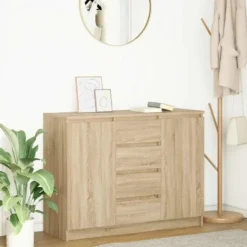 vidaXL - Dressoir met lades 100,5x35x76 cm spaanplaat sonoma eikenkleurig