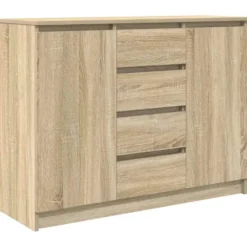 vidaXL - Dressoir met lades 100,5x35x76 cm spaanplaat sonoma eikenkleurig