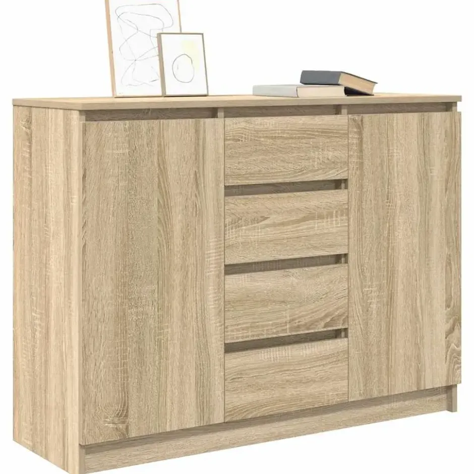 vidaXL - Dressoir met lades 100,5x35x76 cm spaanplaat sonoma eikenkleurig