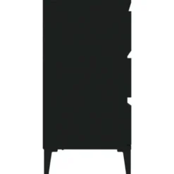 vidaXL - Dressoir met 3 lades - Zwart - Bewerkt hout en metaal- 91x28x75 cm