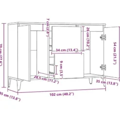 vidaXL - Dressoir - Wit - Bewerkt hout