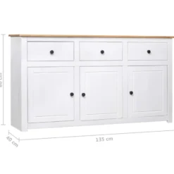 vidaXL - Dressoir - Wit - Grenenhout
