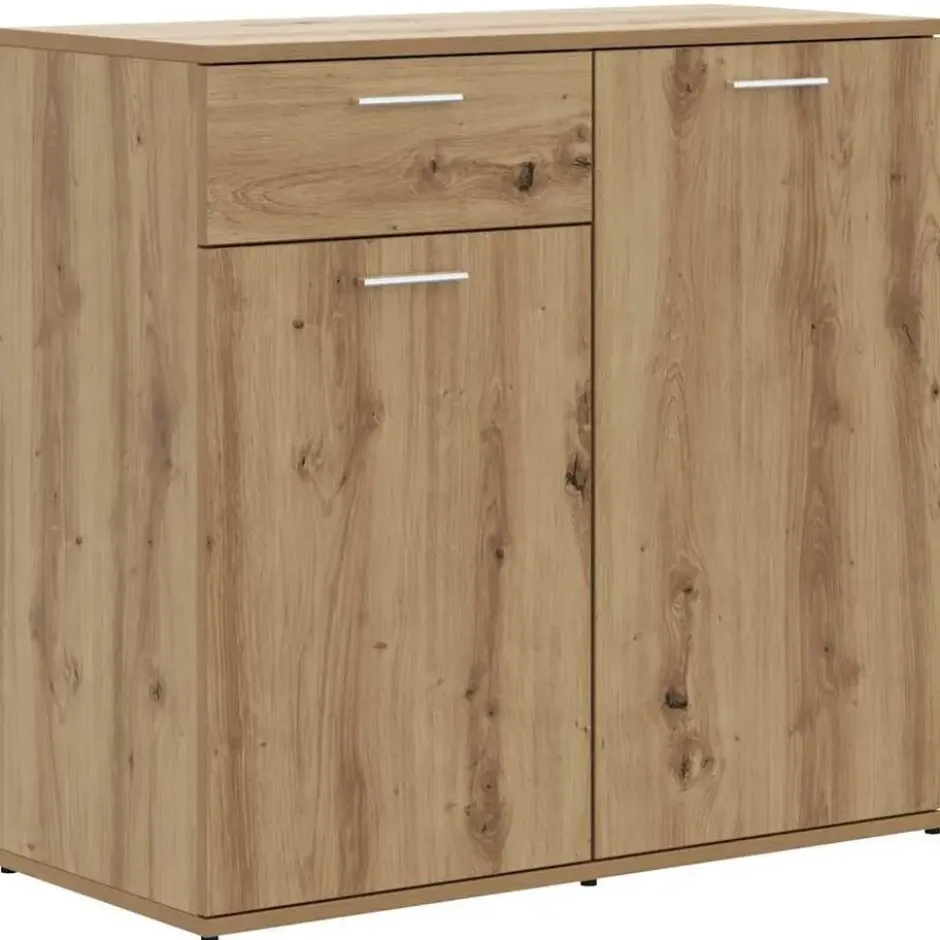 vidaXL - Dressoir 80x36x75 cm bewerkt hout artisanaal eikenkleur