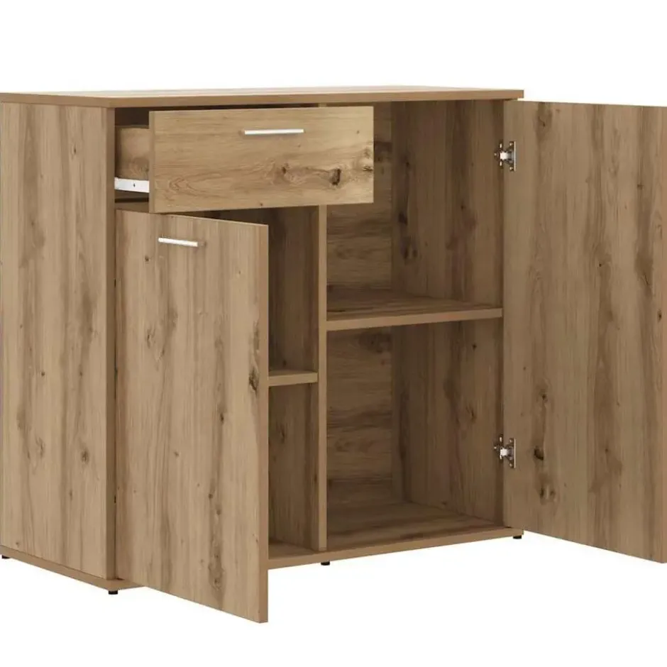 vidaXL - Dressoir 80x36x75 cm bewerkt hout artisanaal eikenkleur