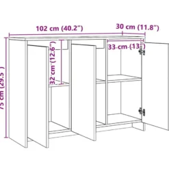 vidaXL - Dressoir 102x33x75 cm bewerkt hout artisanaal eikenkleurig