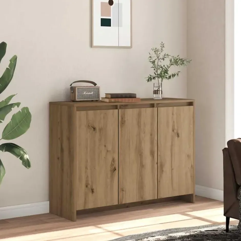 vidaXL - Dressoir 102x33x75 cm bewerkt hout artisanaal eikenkleurig