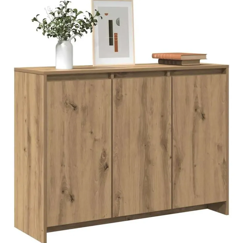 vidaXL - Dressoir 102x33x75 cm bewerkt hout artisanaal eikenkleurig