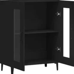 vidaXL - Dressoir 69,5x34x90 cm bewerkt hout zwart dressoir