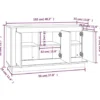 vidaXL - Dressoir 102x35x55 cm Grijs Bewerkt hout