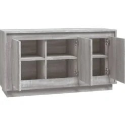 vidaXL - Dressoir 102x35x55 cm Grijs Bewerkt hout