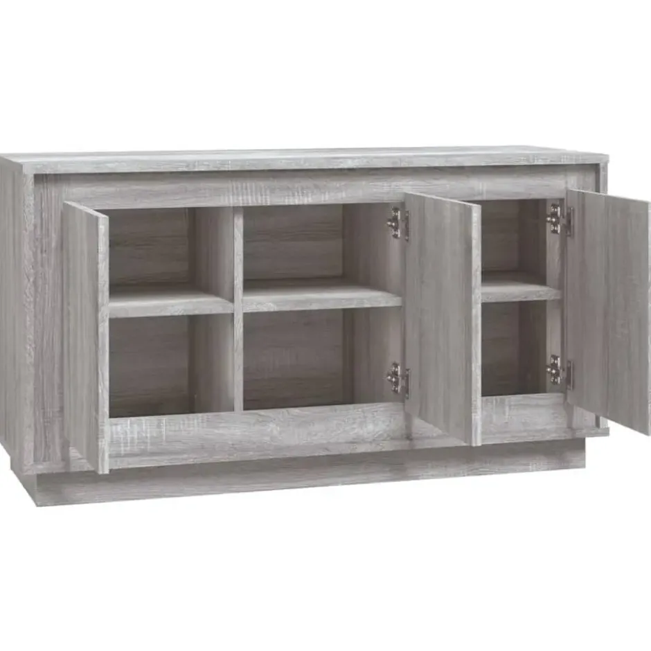 vidaXL - Dressoir 102x35x55 cm Grijs Bewerkt hout