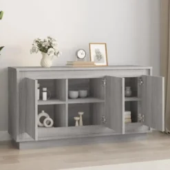 vidaXL - Dressoir 102x35x55 cm Grijs Bewerkt hout