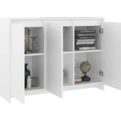 vidaXL - Dressoir 102x33x75 cm spaanplaat wit lage opslagkast