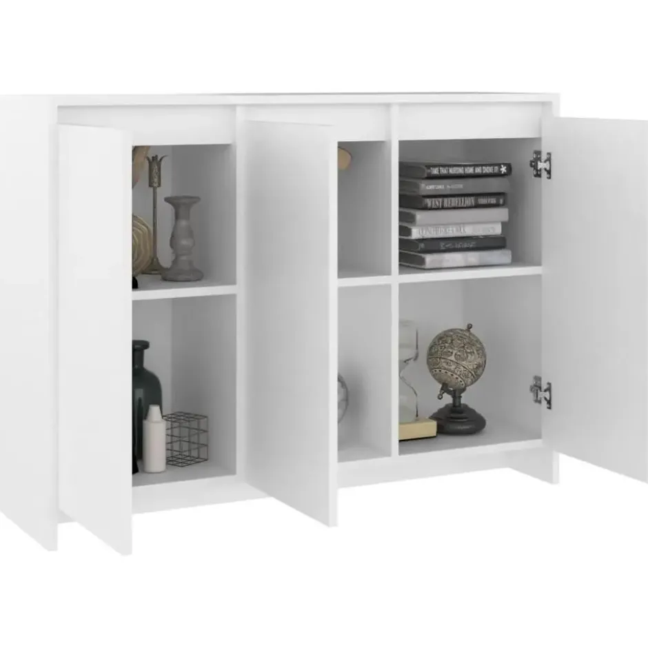 vidaXL - Dressoir 102x33x75 cm spaanplaat wit lage opslagkast
