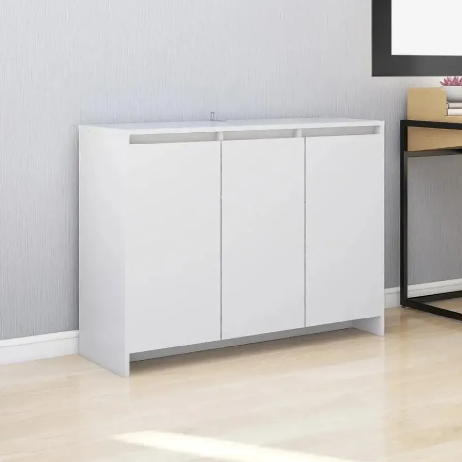 vidaXL - Dressoir 102x33x75 cm spaanplaat wit lage opslagkast