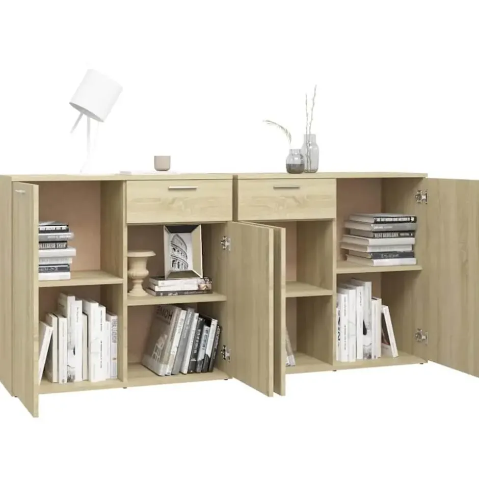 vidaXL - Dressoir 160x36x75 cm spaanplaat sonoma eikenkleurig