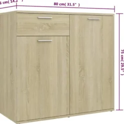 vidaXL - Dressoir 160x36x75 cm spaanplaat sonoma eikenkleurig