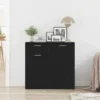 vidaXL - Dressoir 80 x 36 x 75 cm Zwart Bewerkt hout