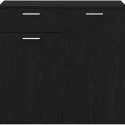 vidaXL - Dressoir 80 x 36 x 75 cm Zwart Bewerkt hout