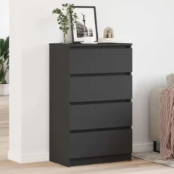 vidaXL - Dressoir - Zwart - Bewerkt hout