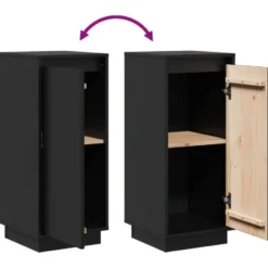 vidaXL - Dressoir - Zwart - Grenenhout - 2 stuks