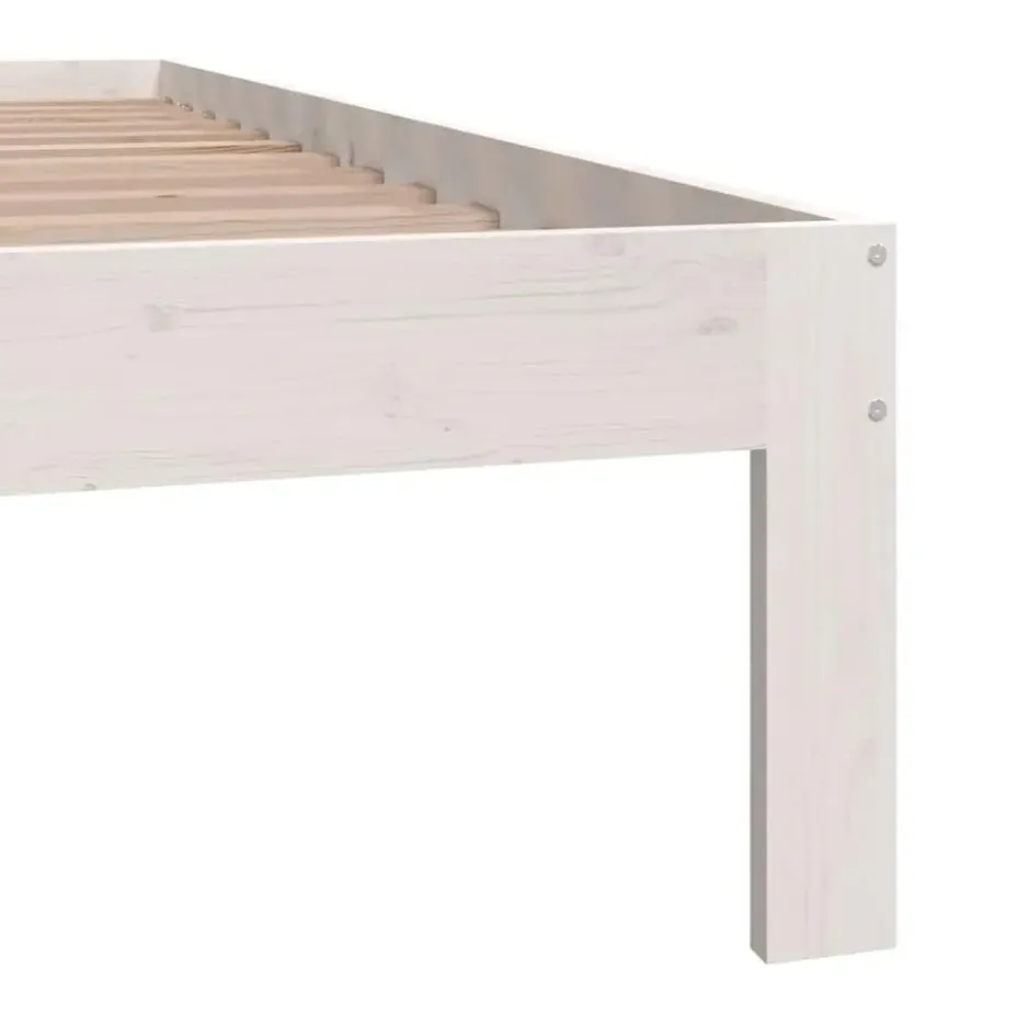 vidaXL - Eenpersoonsbed frame - Wit - Massief grenenhout - 90x200 cm