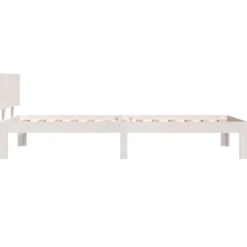 vidaXL - Eenpersoonsbed frame - Wit - Massief grenenhout - 90x200 cm