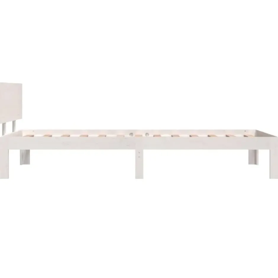vidaXL - Eenpersoonsbed frame - Wit - Massief grenenhout - 90x200 cm