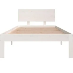 vidaXL - Eenpersoonsbed frame - Wit - Massief grenenhout - 90x200 cm