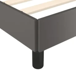 vidaXL - Eenpersoonsbed frame met lattenbodem - Grijs - Kunstleer - 80x200 cm