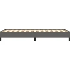 vidaXL - Eenpersoonsbed frame met lattenbodem - Grijs - Kunstleer - 80x200 cm