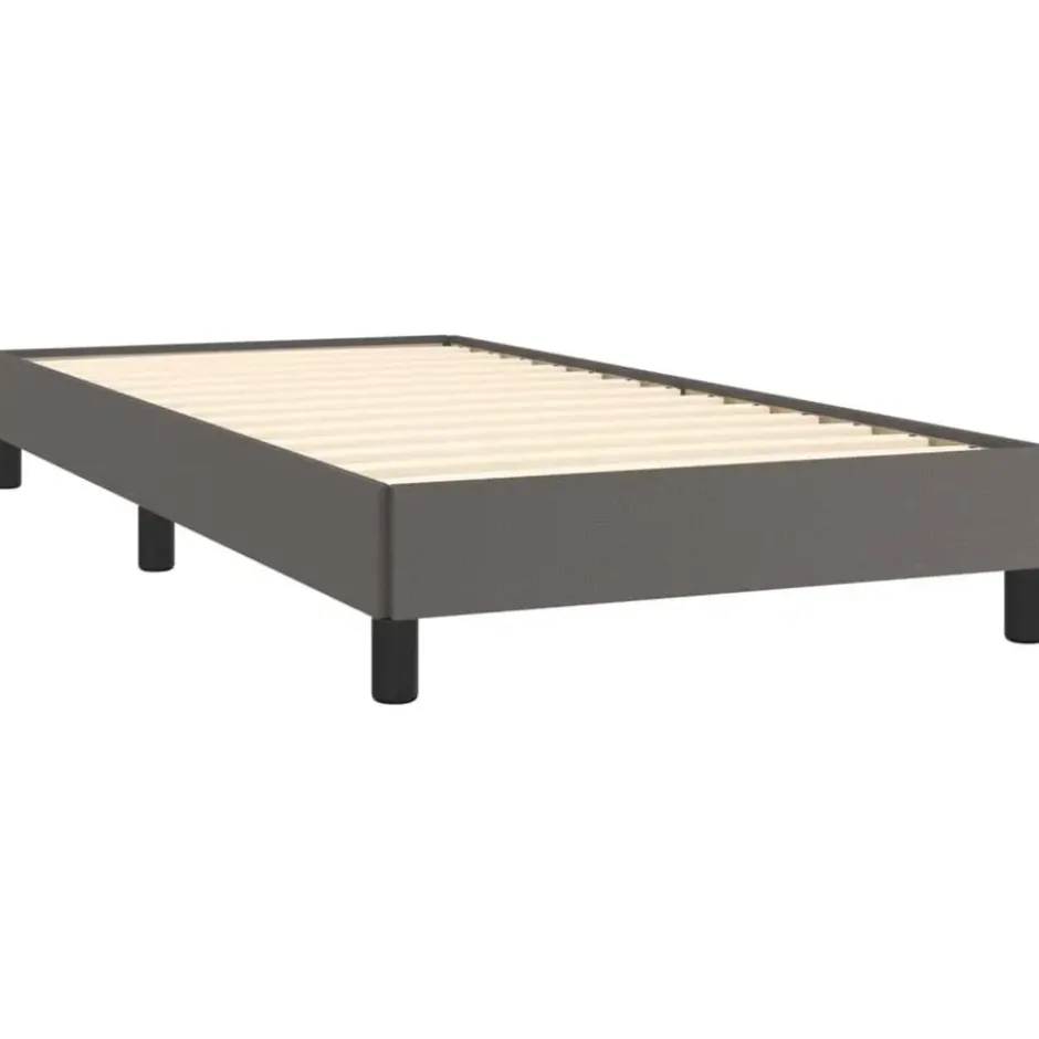 vidaXL - Eenpersoonsbed - Grijs - Kunstleer - 90x200 cm