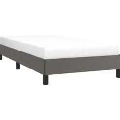 vidaXL - Eenpersoonsbed - Grijs - Kunstleer - 90x200 cm