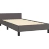 vidaXL - Eenpersoonsbed met hoofdeinde zonder matras - Grijs - 90x200 cm