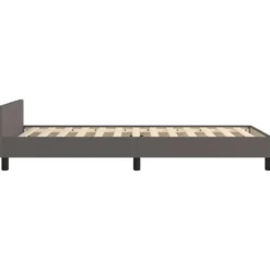 vidaXL - Eenpersoonsbed met hoofdeinde zonder matras - Grijs - 90x200 cm