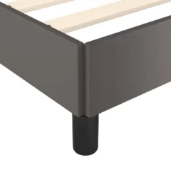 vidaXL - Eenpersoonsbed met hoofdeinde zonder matras - Grijs - 90x200 cm