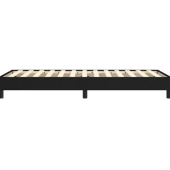 vidaXL - Eenpersoonsbed met lattenbodem - Zwart - Stof - 90x200 cm