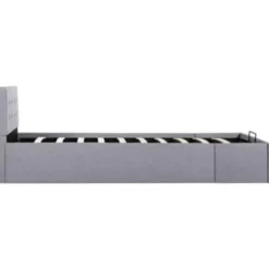 vidaXL - Eenpersoonsbed met opbergruimte - Lichtgrijs - Stof - 90x200 cm