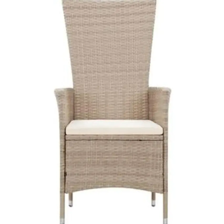 vidaXL - Eethoek Voor Buiten - Beige - Poly rattan - 150 cm tafellengte